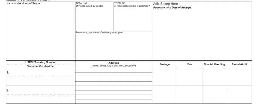 portion of empty spaces in Usps Form 3665