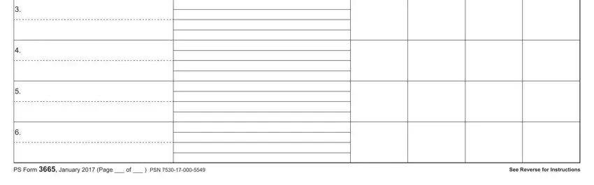 Filling out Usps Form 3665 stage 2