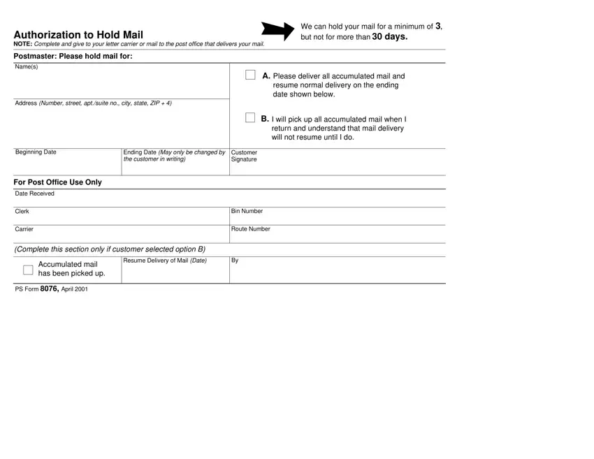 Usps Hold Mail Request Fill Out Printable PDF Forms Online