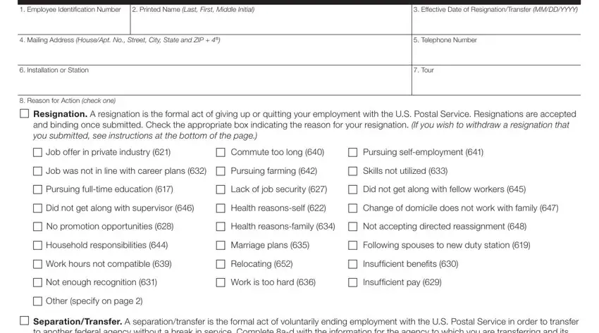 Usps Resignation Form ≡ Fill Out Printable Pdf Forms Online