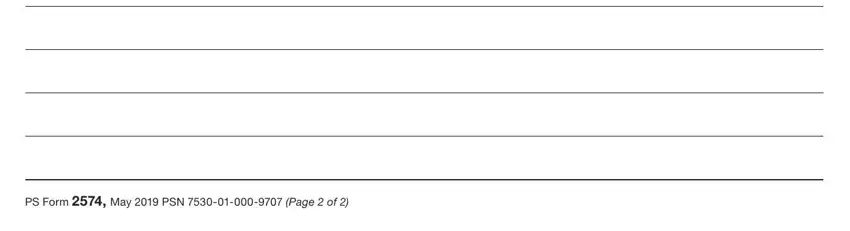 Filling out ps form 2574 stage 5