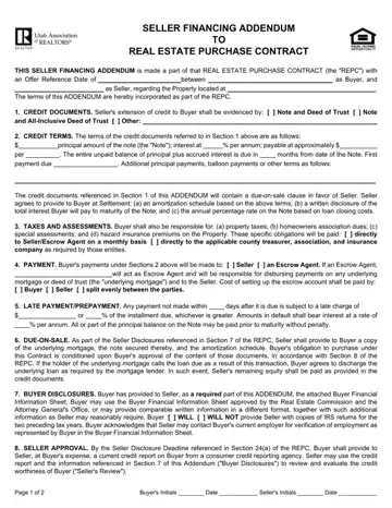 Utah Seller Financing Addendum Form Preview