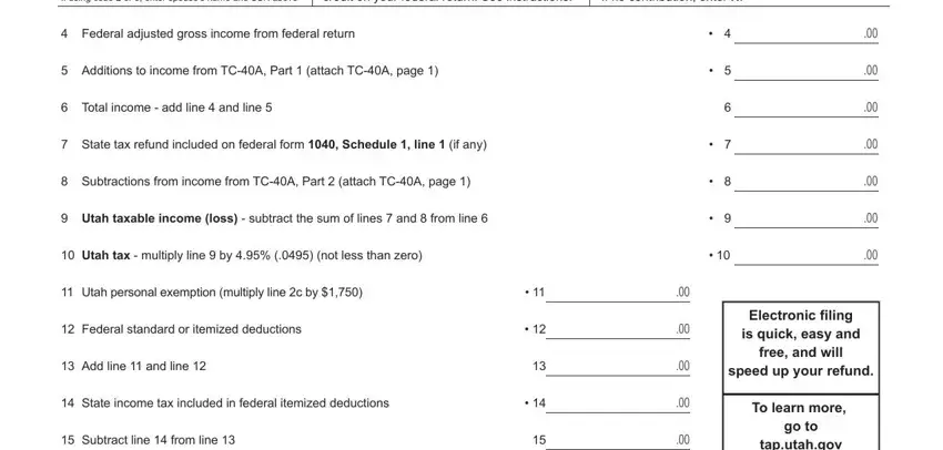 part 2 to filling out ut income tax