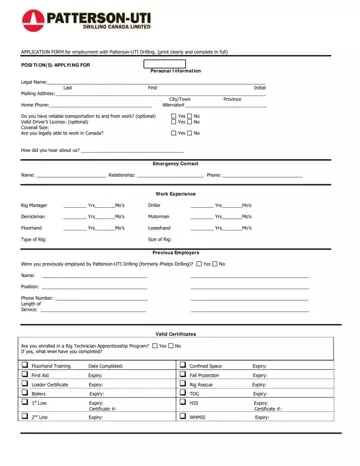 Uti Employment Form Preview