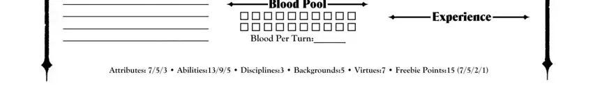 Entering details in vampire masquerade sheet online step 3