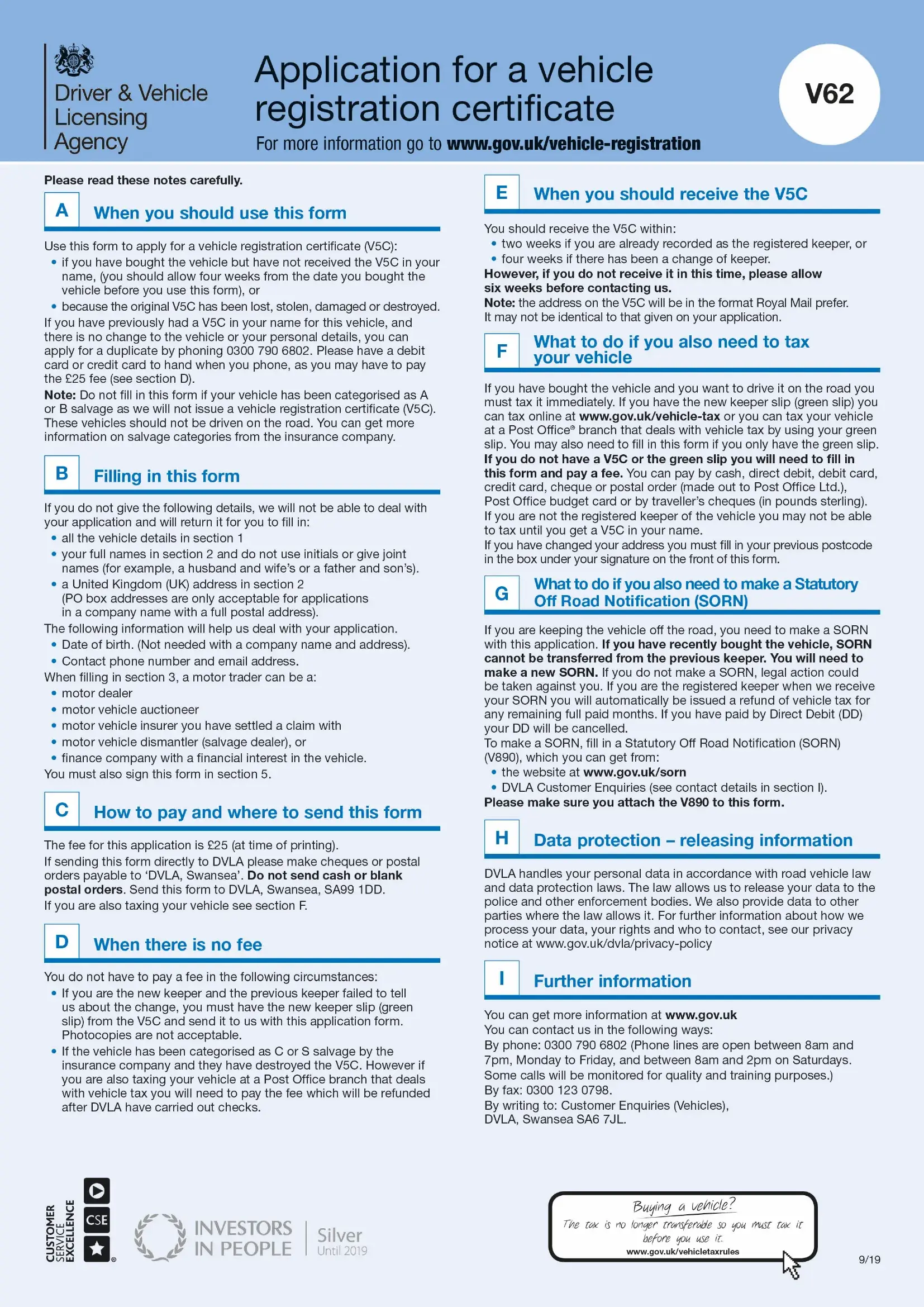 V62 Form Fill Out Printable PDF Forms Online