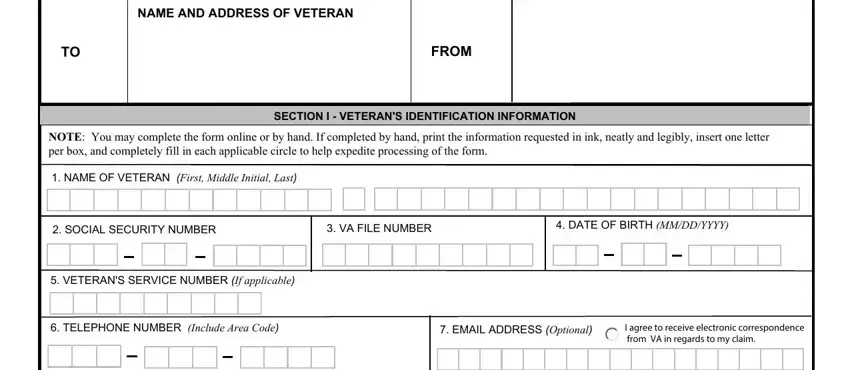 step 1 to filling in va form 8951 1