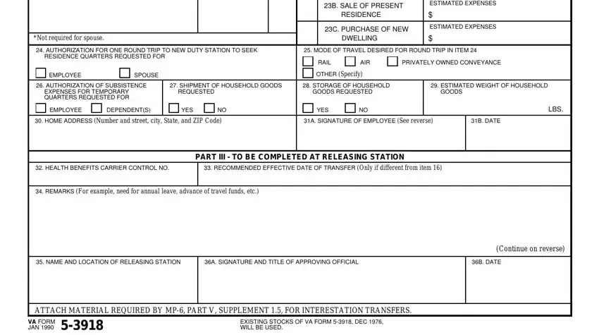 Completing sf 3918 form step 2