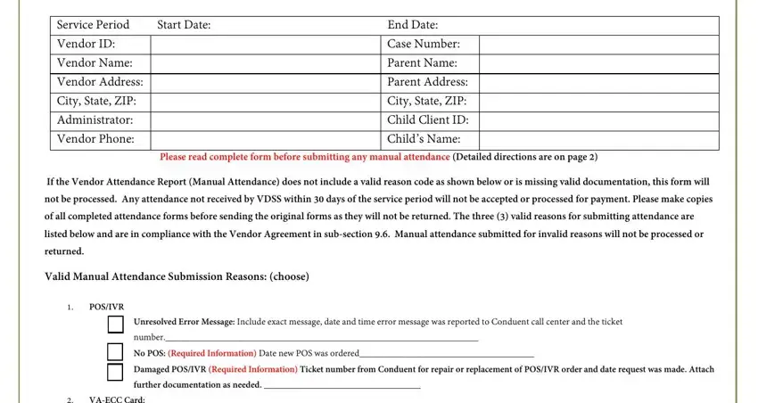 vendor attendance report blanks to consider