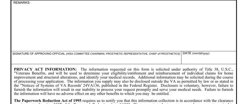 Filling out Va Form 10 0103 stage 4