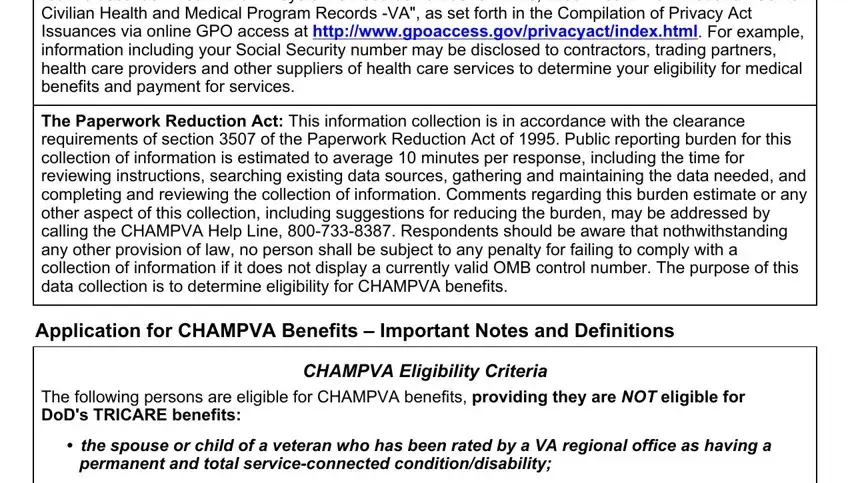 Entering details in 10 10d champva step 4