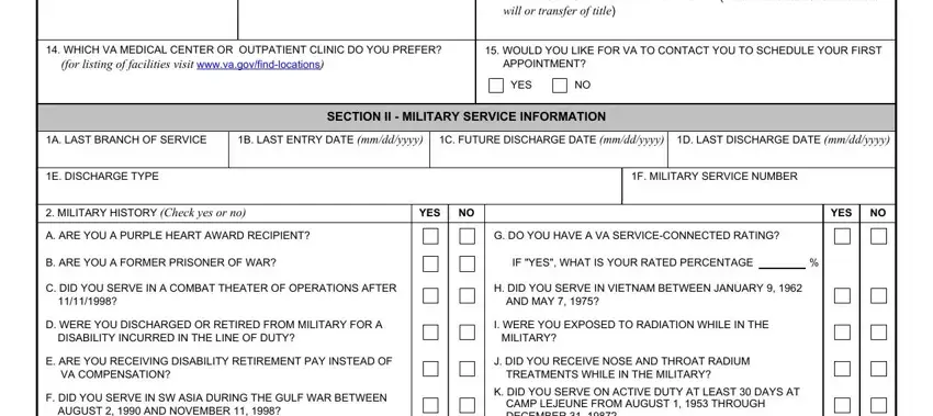 Filling in Va Form 10 10Ez stage 3