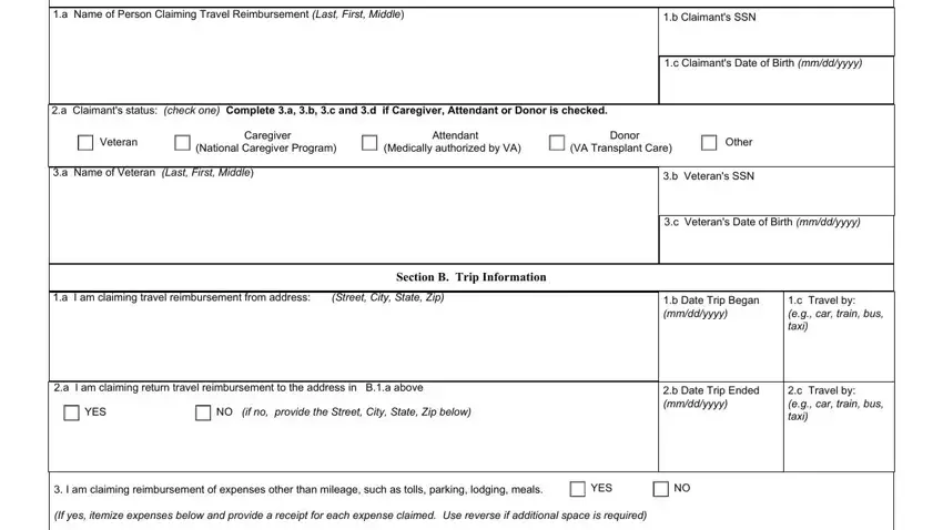 Va Form 10 3542 blanks to complete