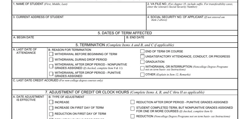 step 4 to entering details in Va Form 1999B