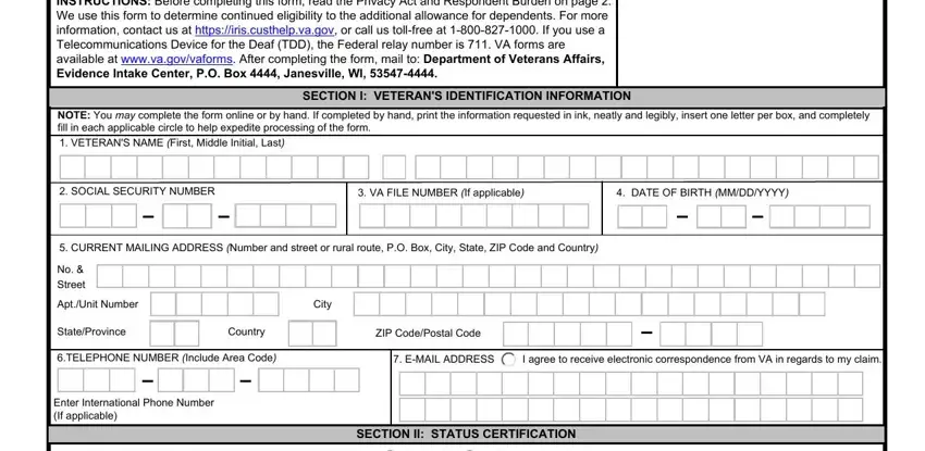 completing Va Form 21 0538 stage 1