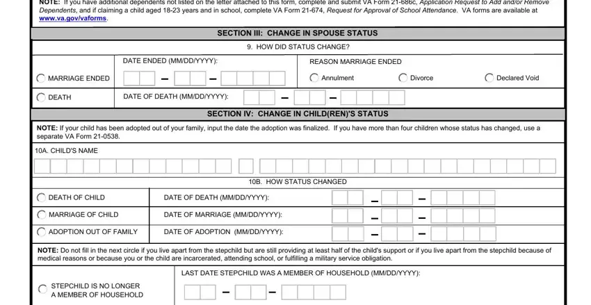 Completing Va Form 21 0538 stage 2