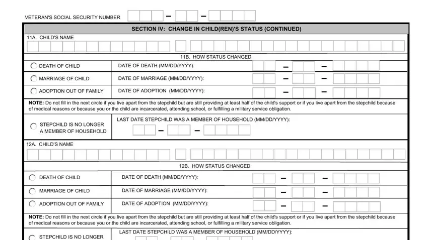 stage 3 to filling out Va Form 21 0538