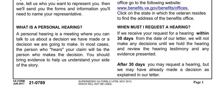 stage 1 to filling in va form 21 0789 fillable