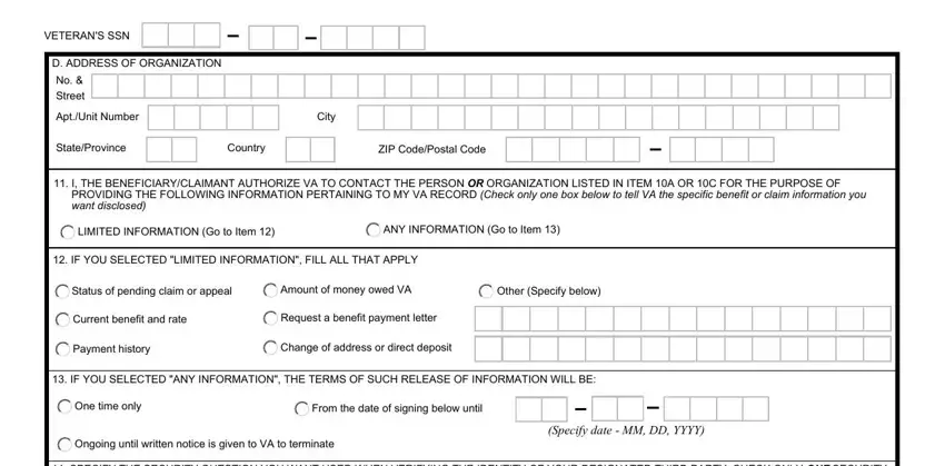 step 4 to filling out department of veterans affairs form 21 0845 printable