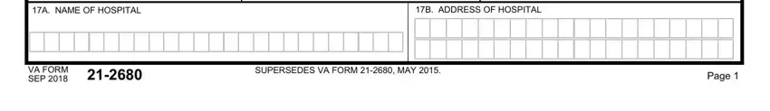 Entering details in Va Form 21 2680 part 3