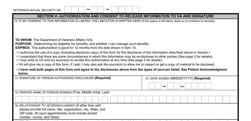 Filling out va forms 21 4142 part 3