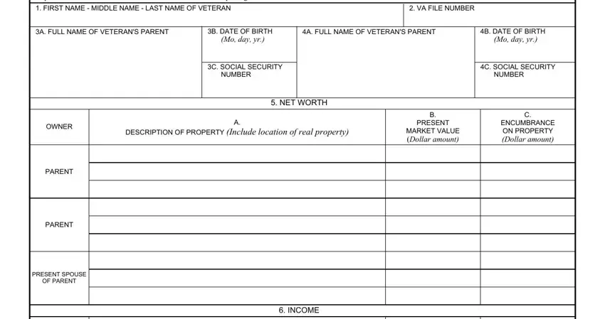 step 4 to filling out va 509 form