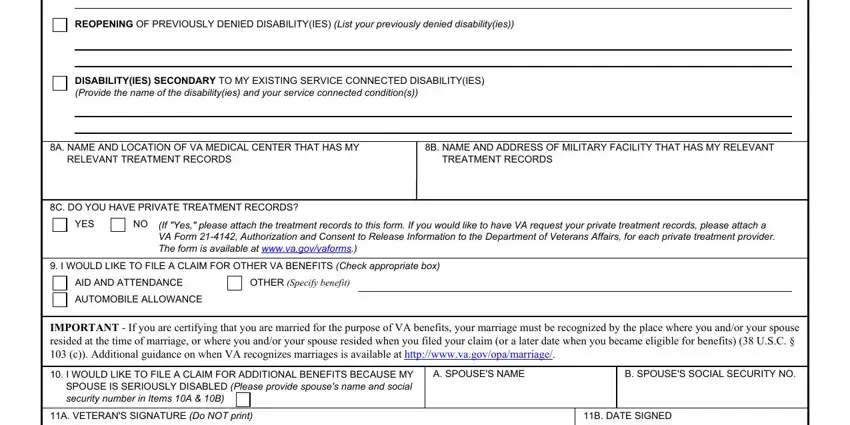 Va Form 21 526b ≡ Fill Out Printable Pdf Forms Online 9643