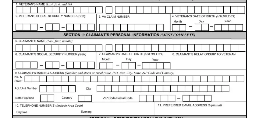 part 1 to filling in va form 8049