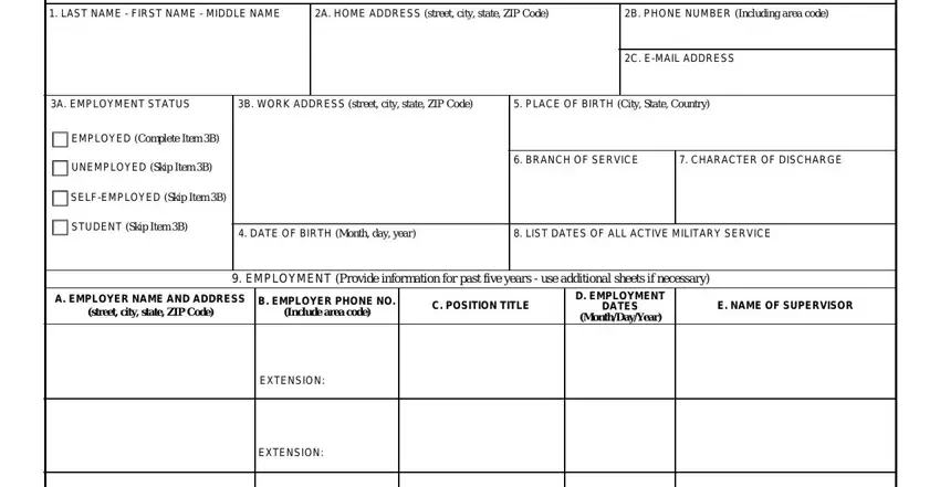 completing Va Form 21A part 1