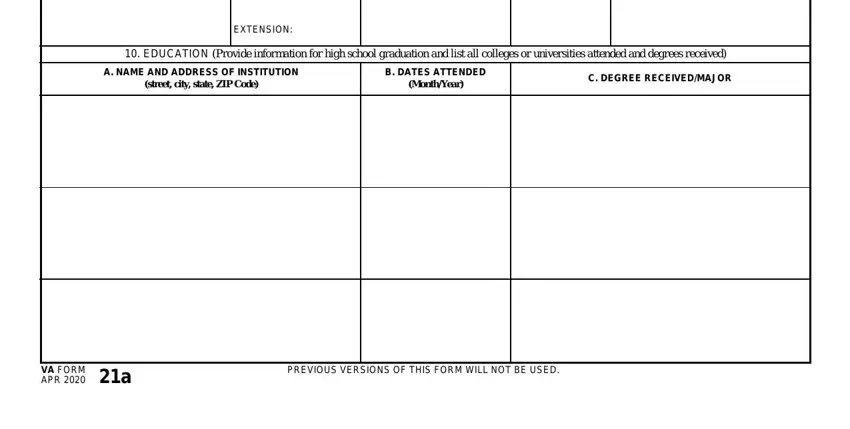 part 2 to filling out Va Form 21A