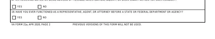 Entering details in Va Form 21A part 5