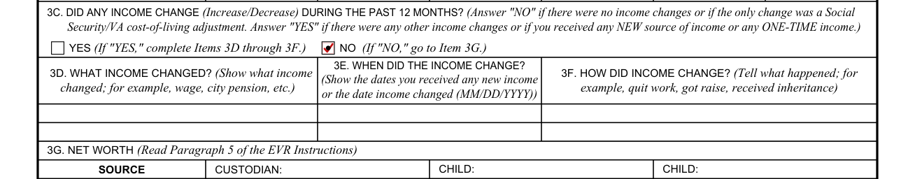 Form 21P-0519C-1 example filled out, 3C. Did any income change