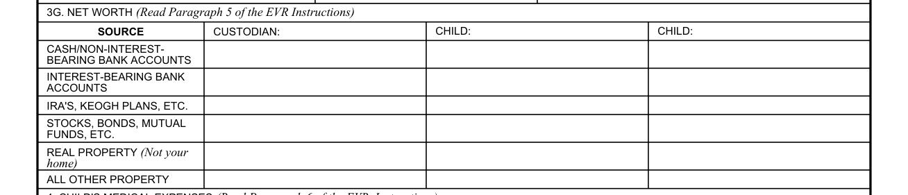 Form 21P-0519C-1 example filled out, 3G. Net worth