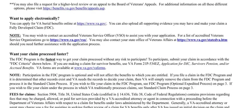 step 1 to completing va burial allowance