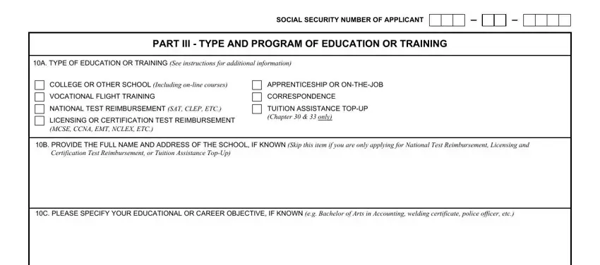 part 3 to finishing Va Form 22 1990