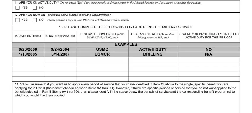 part 4 to filling out Va Form 22 1990