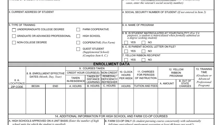 step 3 to filling out Va Form 22 1999