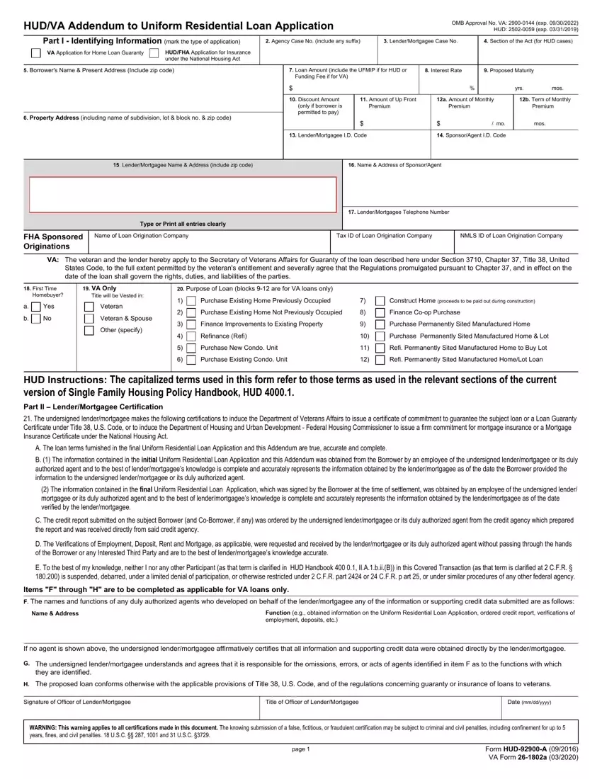 Va Form 26 1802A first page preview