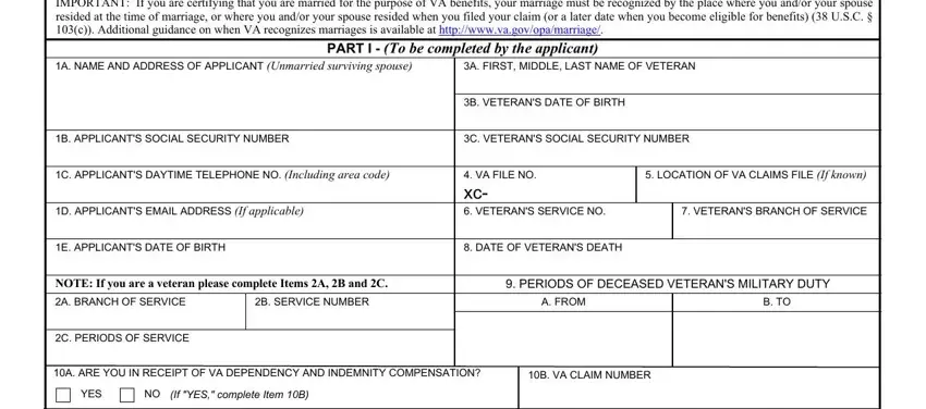 stage 1 to filling out Va Form 26 1817