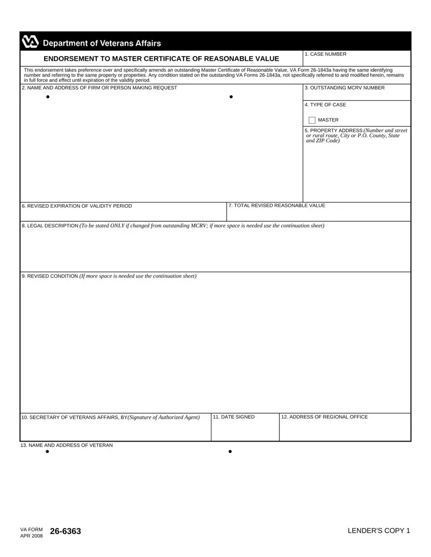 Va Form 26 6363 first page preview