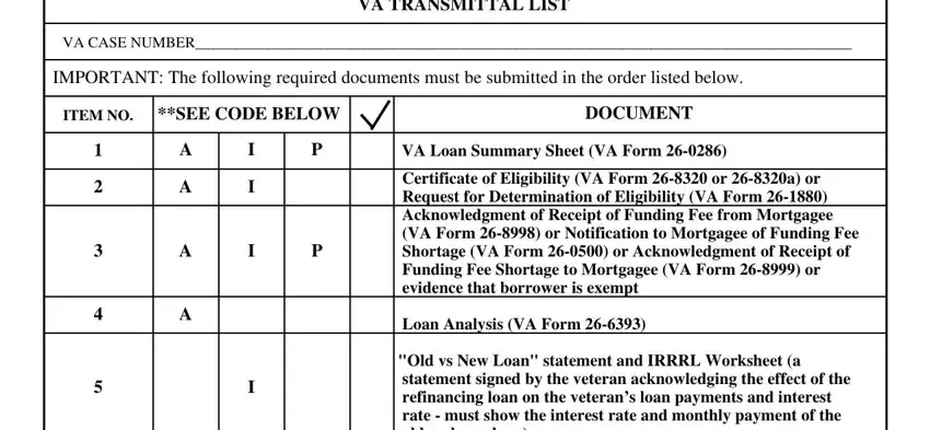 form 26 8320a gaps to complete