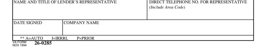 Completing form 26 8320a step 3