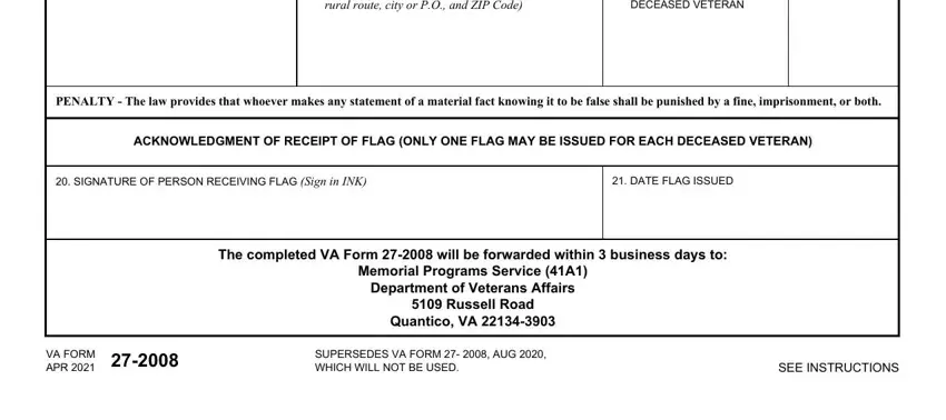 step 2 to filling out Va Form 27 2008