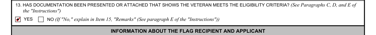 VA Form 27-2008 example filled out, documentation of eligibility