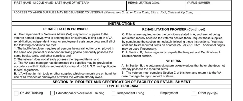 voc rehab form empty spaces to consider