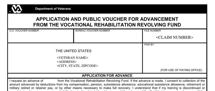 completing 1910 application voucher form step 1