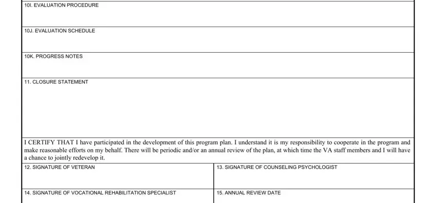 Completing va form plan stage 4