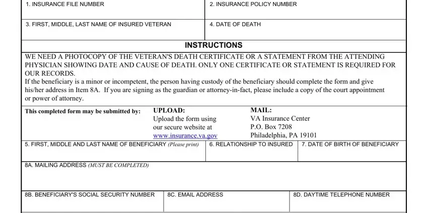 example of gaps in form for one sum payment for veterans