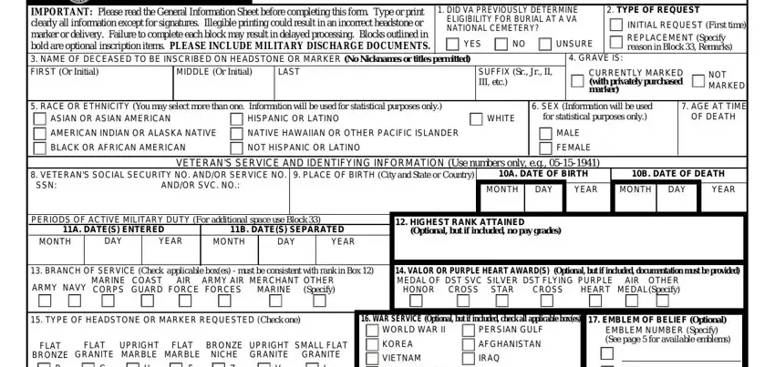 Va Form 40 1330 ≡ Fill Out Printable PDF Forms Online