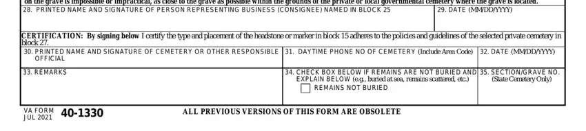 Va Form 40 1330 ≡ Fill Out Printable PDF Forms Online